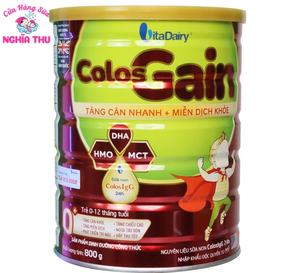 Sữa Colos Gain 0+ 800G (trẻ từ 0-12 tháng)
