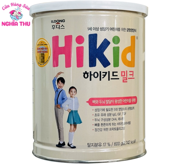 Sữa Hikid Hàn Quốc tăng Chiều cao, Cân nặng Vani 600g (1 tuổi trở lên)