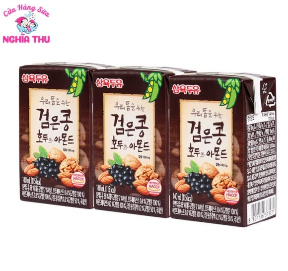 Sữa ÓC CHÓ Hàn Quốc Hạnh nhân Đậu Đen 140ml (1 thùng 24 hộp)