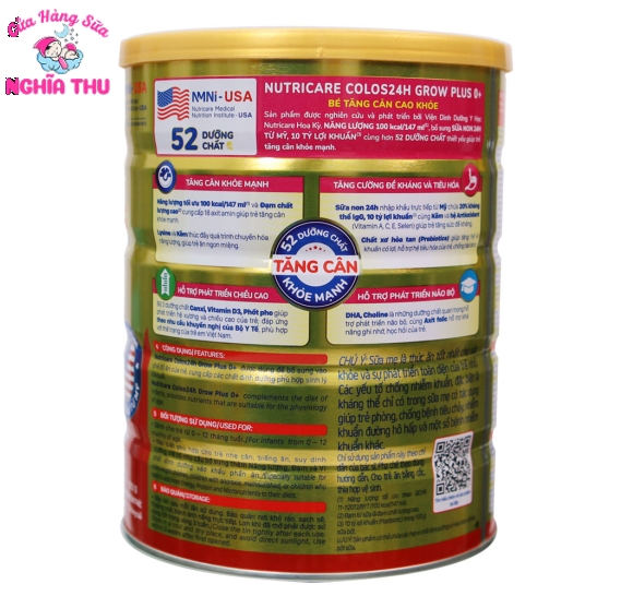 Sữa Colos Grow Plus 0+ 800G (0-12 tháng)