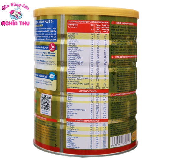 Sữa Colos24h Grow Plus 2+ 850G (2-10 tuổi)