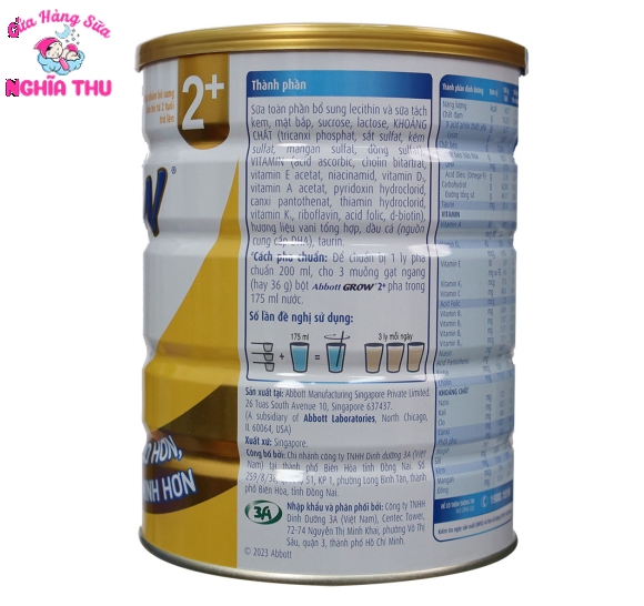 Sữa Abbott Grow 2+ 850g (trẻ từ 2 tuổi trở lên)