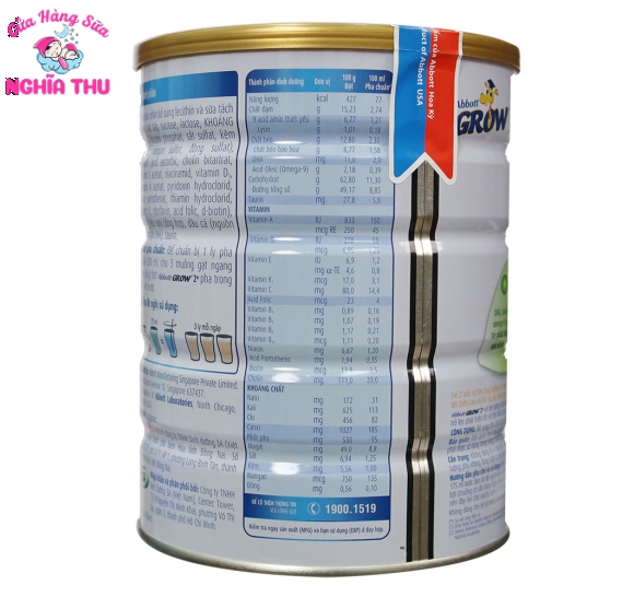 Sữa Abbott Grow 2+ 850g (trẻ từ 2 tuổi trở lên)