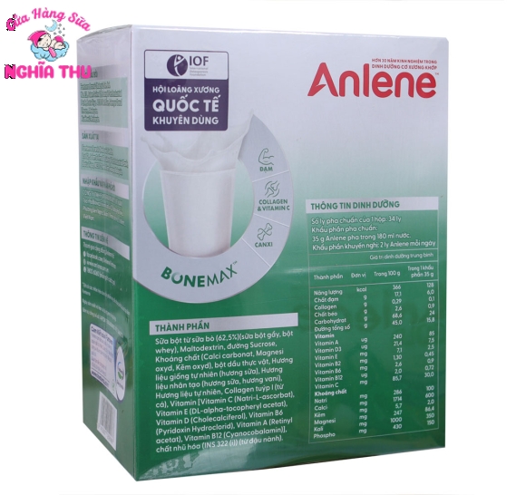 Sữa Anlene 1.2Kg hộp giấy tiết kiệm 160K (trên 30 tuổi)