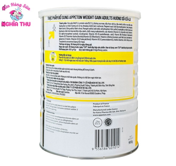 Sữa Appeton Weight Gain Adults vị sô cô la 900g (sữa cho người gầy)