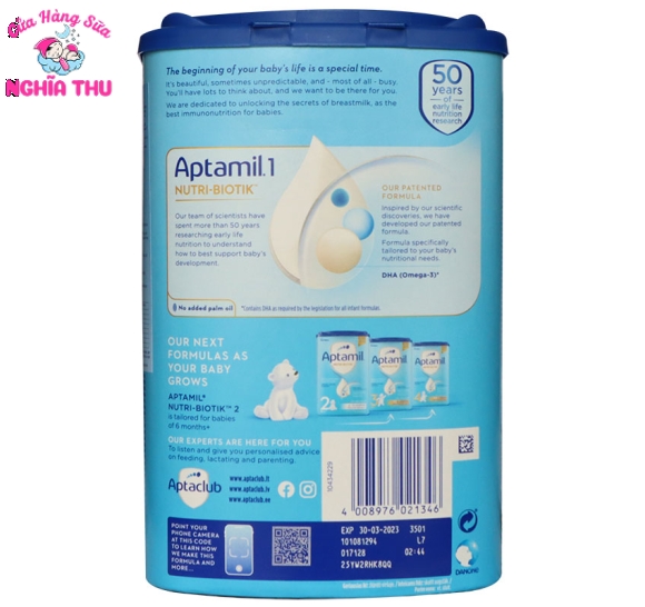 Sữa Aptamil Đức số 1 800g (trẻ từ 0 – 6 tháng tuổi)