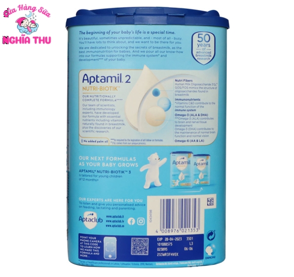 Sữa Aptamil Đức số 2 800g (trẻ từ 6-12 tháng)