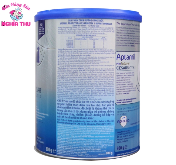 Sữa Aptamil New Zealand số 1 800g (0-12 tháng)