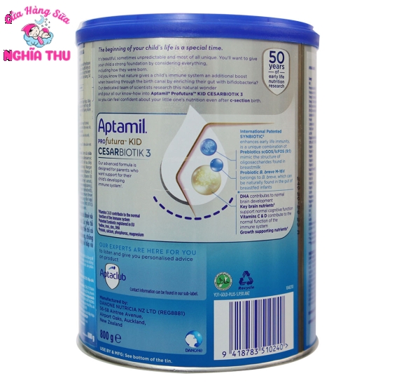 Sữa Aptamil Số 3 800G New Zealand (2 tuổi trở lên)