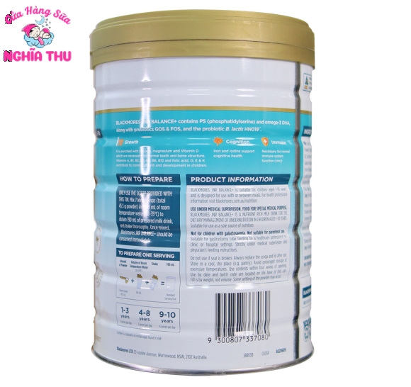 Sữa BLACKMORES Balance 850G (1-10 tuổi)