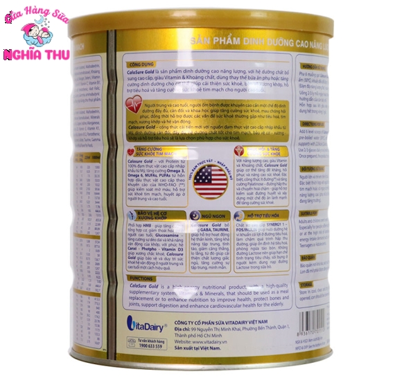 Sữa Calosure Gold ít đường, tiêu hóa khỏe, trẻ cơ xương khớp