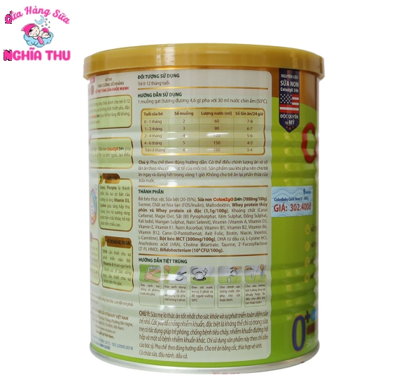 Sữa Colosbaby Gold 0+ Vị thanh nhạt 400g (0-12 tháng)