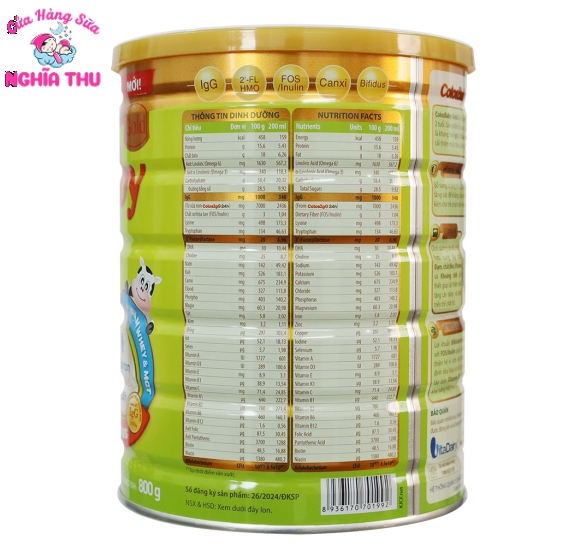 Sữa Colosbaby Gold 2+ Mới vị thanh nhạt 800G (trên 2 tuổi)