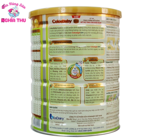 Sữa Colosbaby Gold 2+ Mới vị thanh nhạt 800G (trên 2 tuổi)