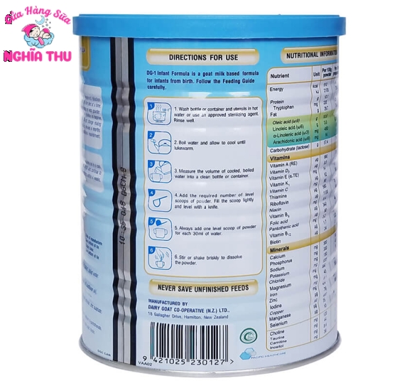 Sữa Dê DG 1 NewZealand 400g (trẻ từ 0- 6 tháng)