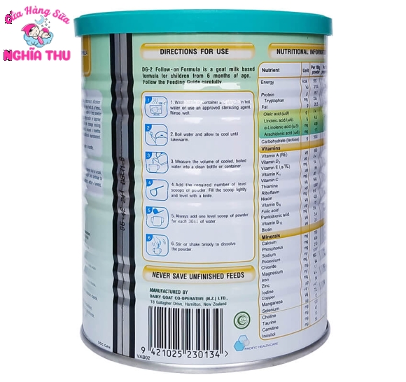 Sữa Dê DG 2 400G NewZealand (6 – 36 tháng tuổi)