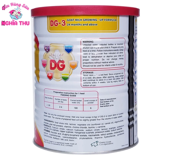 Sữa dê DG 3 400g New Zealand (trẻ từ 2 tuổi trở lên)