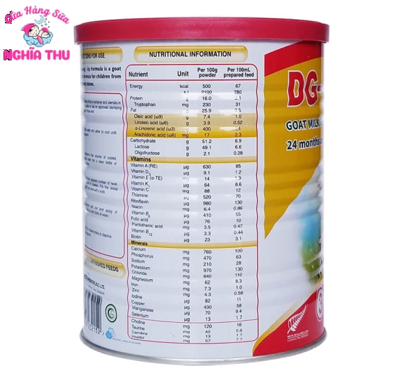Sữa dê DG 3 400g New Zealand (trẻ từ 2 tuổi trở lên)