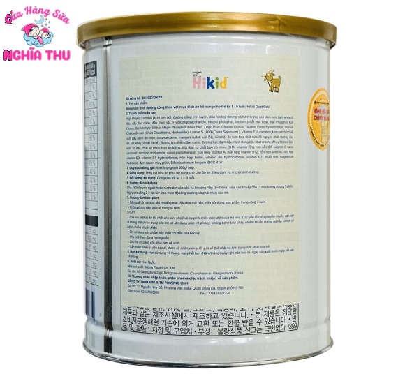 Sữa Dê Hikid Hàn Quốc 650g (trẻ từ 1-9 tuổi)