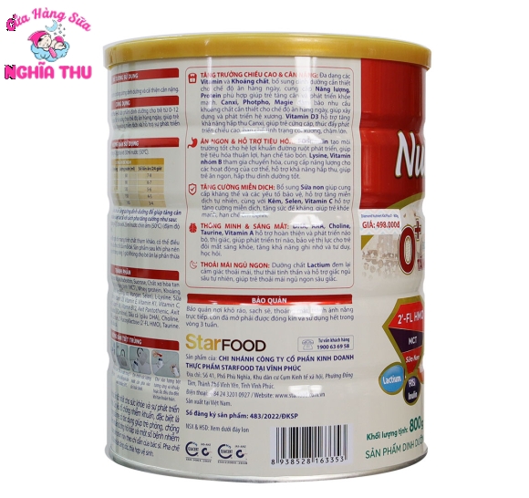 Sữa Diamond Nutrient Kid 0+ 800g (0-12 tháng)