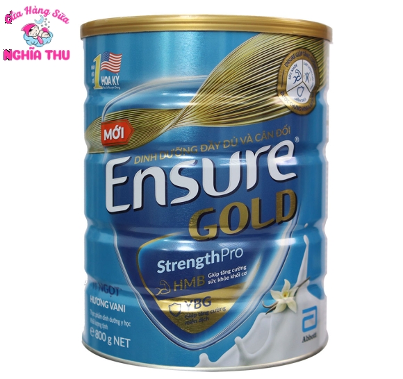 Sữa Ensure Gold Ít Ngọt Vani 800g Abbott Hoa Kỳ