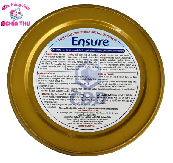 Sữa Ensure Úc 850G Chính Hãng Giá Cực Rẻ