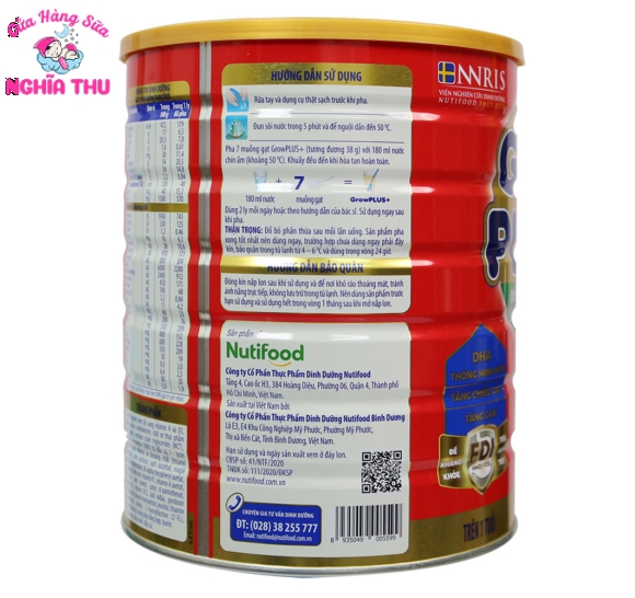 Sữa Grow Plus+ Đỏ FDI 1,5kg của Nutifood (1 tuổi trở lên)