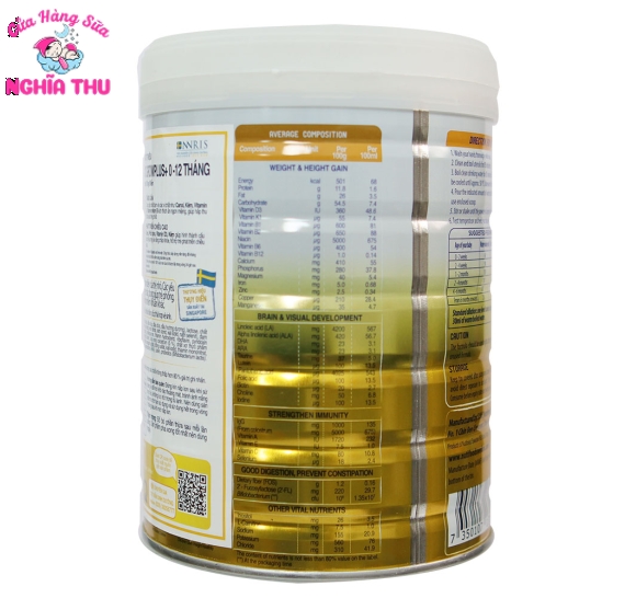 Sữa Grow Plus Vàng Sữa Non 0+ 800G (0-12 tháng)