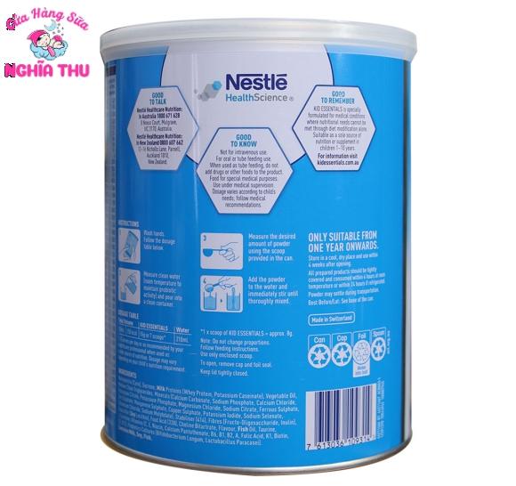 Sữa Kid Essentials Úc Chính Hãng Nestlé 800G (1-10 tuổi)