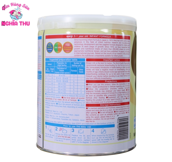 Sữa Meiji số 0 Nhật Bản 800g (trẻ từ 0-1 tuổi)