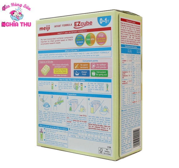 Sữa Meiji Thanh số 0 EZcube 540g (0-1 tuổi)