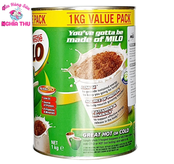 Sữa MILO ÚC 1KG Chính Hãng Nestlé Từ Australia