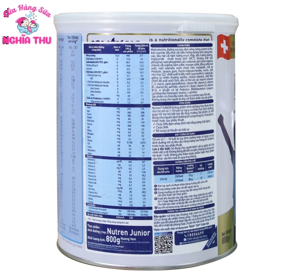 Sữa Nutren Junior Nestle Thụy Sĩ 800g (trẻ từ 1-10 tuổi)