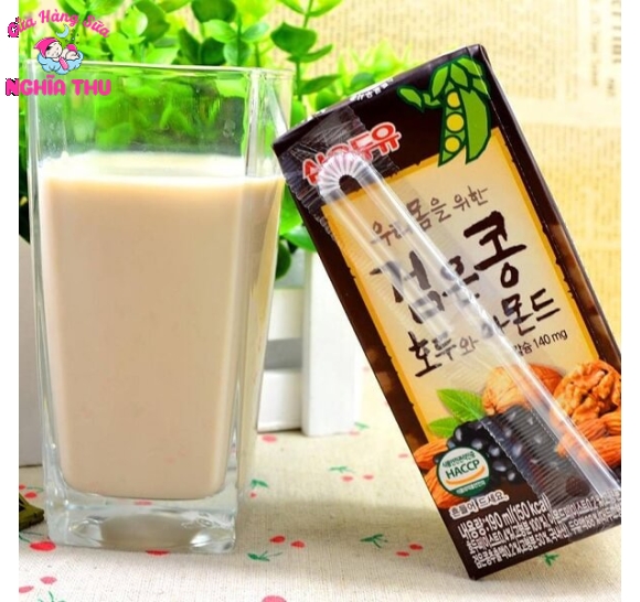 Sữa ÓC CHÓ Hàn Quốc Hạnh nhân Đậu Đen 140ml (1 thùng 24 hộp)