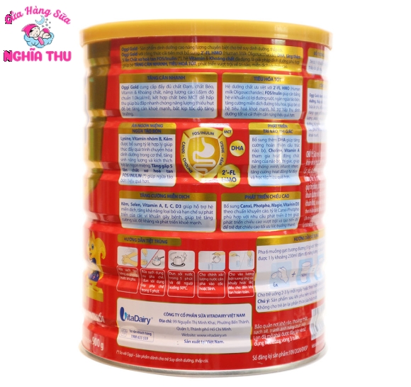 Sữa Oggi Gold 900G Tăng Cân Nhanh Ngừa Táo Bón (1-10 tuổi)