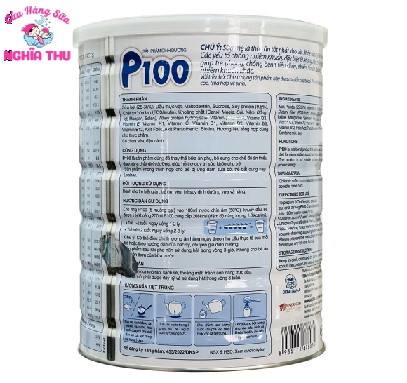 Sữa P100 900G (cho trẻ biếng ăn từ 1 – 10 tuổi)