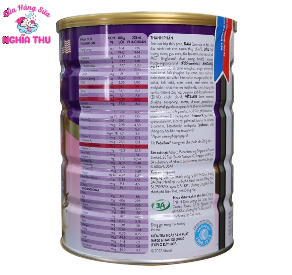 Sữa PediaSure Abbott bổ sung Arginin & Vitamin K2  850g