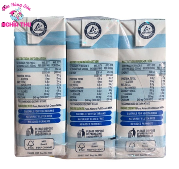 Sữa tươi Devondale nguyên kem 200ml (24 hộp/thùng)